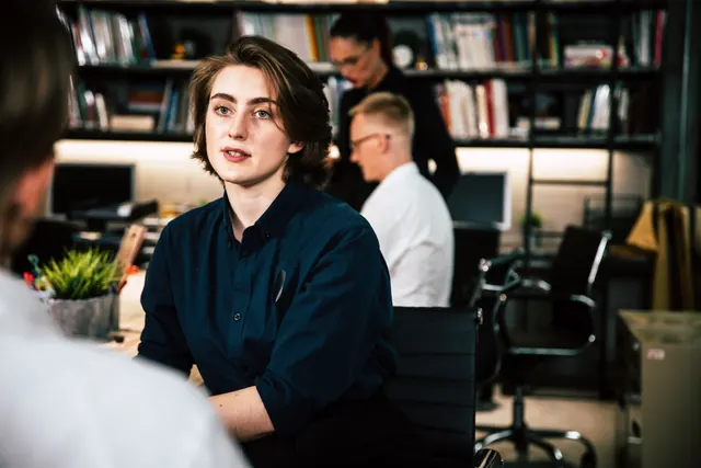 Candidate during a job interview